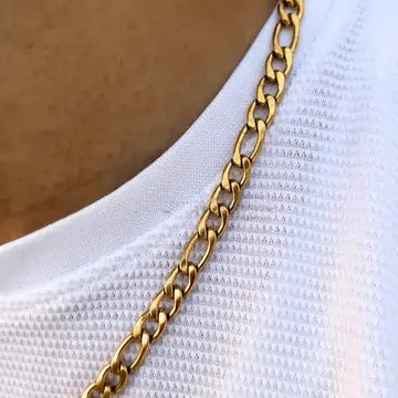 Fancy Gold Curb Chain Necklace For Men
