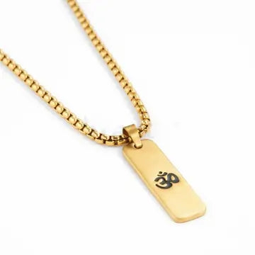 Om Matte Finish Necklace For Men (24 Inch)